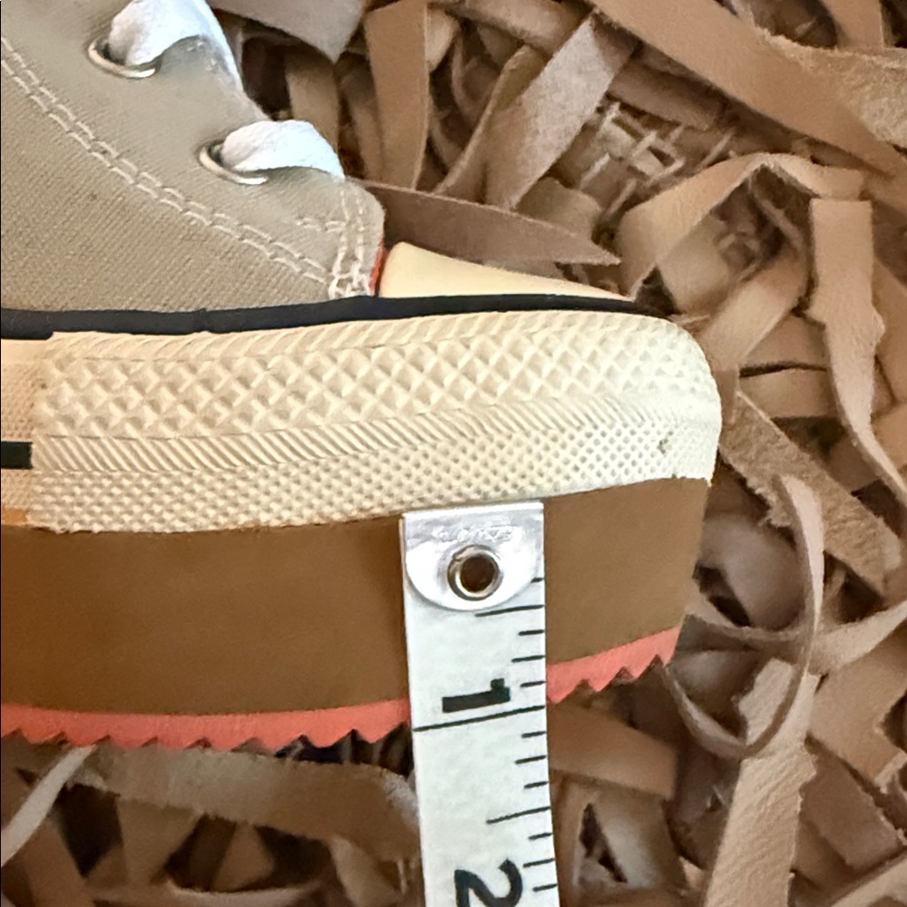 Rock & Candy Beige Wedge Sneakers with Orange Accents - Picture 10 of 10
